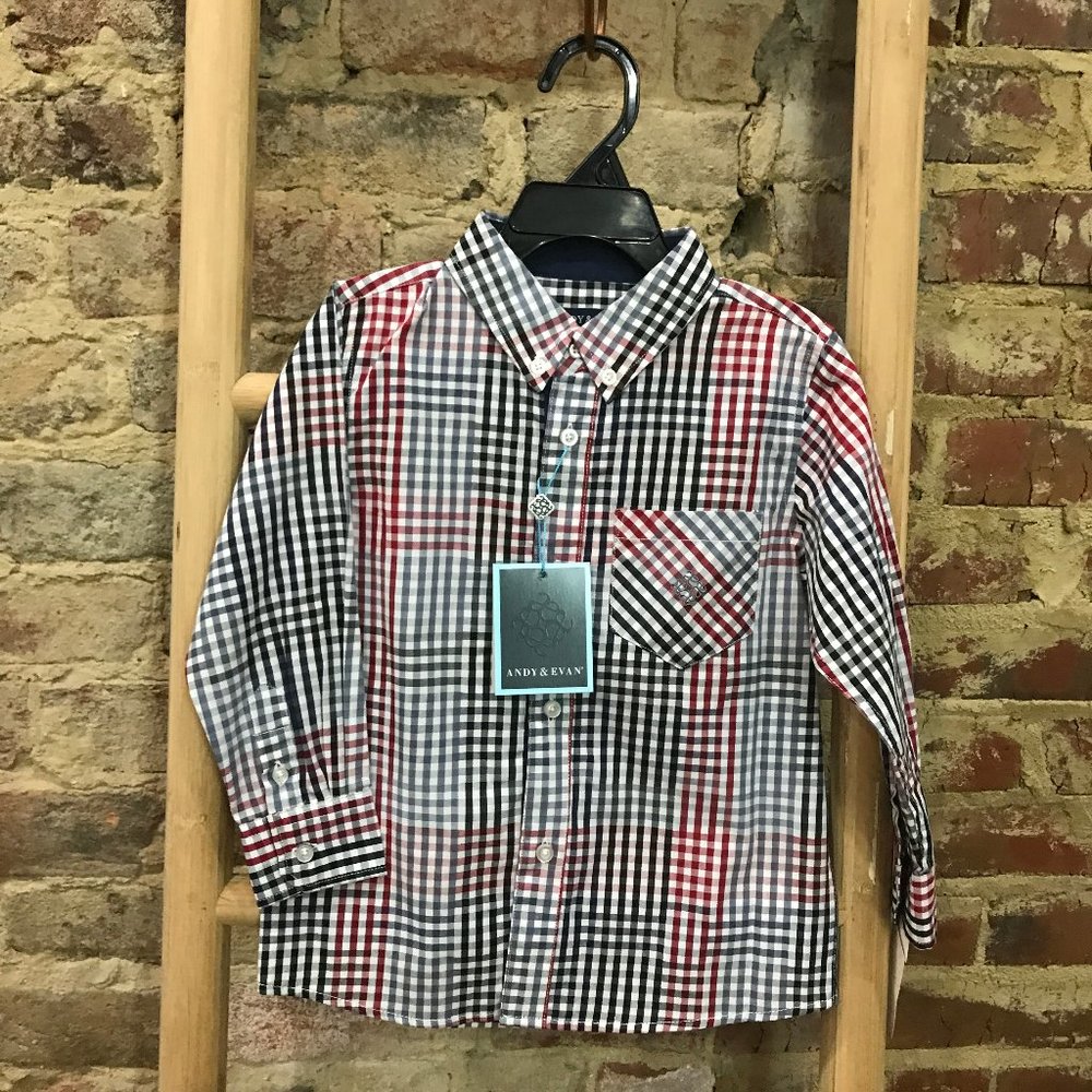 Multi Plaid L/S Button Down Shirt
